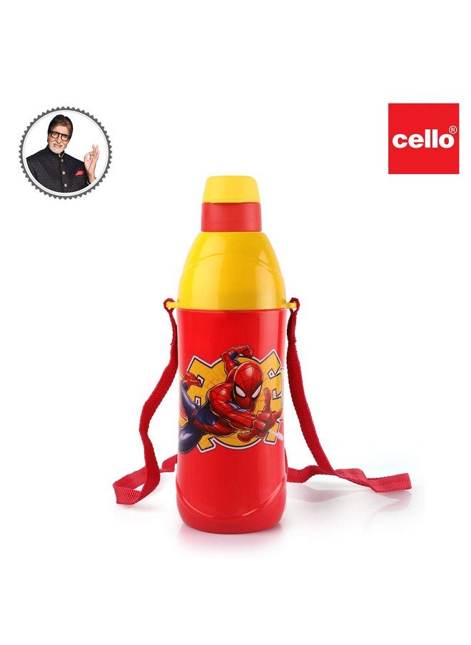 CELLO Puro Steel-X Kids Zee 900 | Water Bottle with Inner Steel and Outer Plastic | Insulated Water Bottle | 700 ml, Red