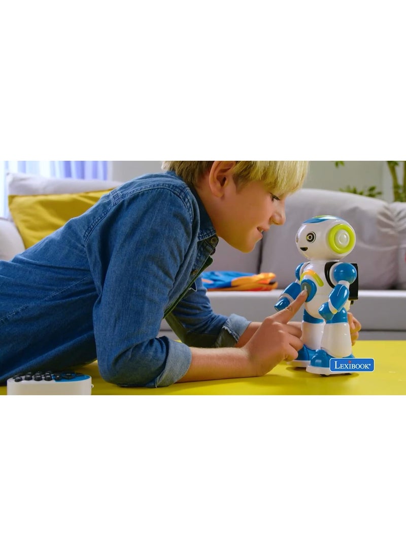 LEXIBOOK Powerman Jr. Smart Interactive Reads (Language Arabic) in The Mind Toy for Kids Dancing Plays Music Animal Quiz STEM Programmable Remote Control Boy Robot Junior