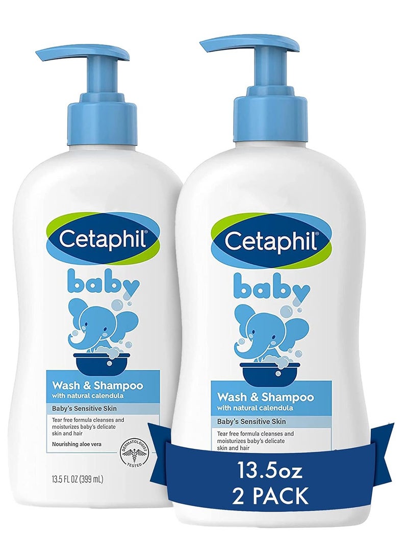 Baby Wash And Shampoo Plus Body Lotion, Healthy Skin Essentials - 2 X 399 ML