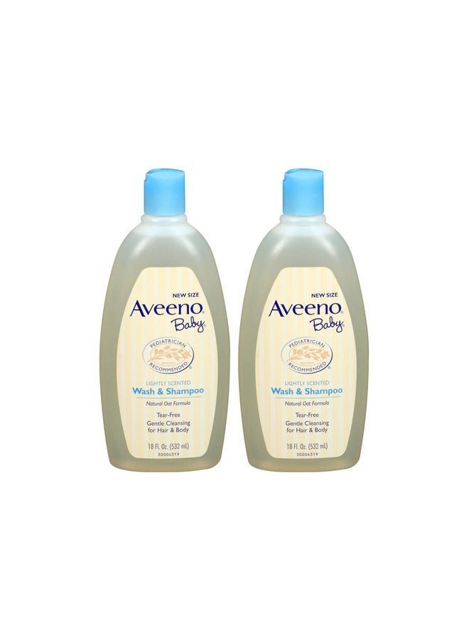 Aveeno Baby Wash and Shampoo, 18 Oz -Pack of 2