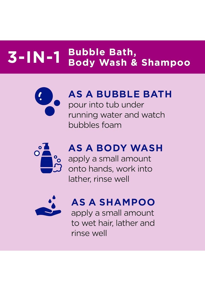 Kids 3 in1 Elderberry Bath Bubble Bath Body Wash and Shampoo