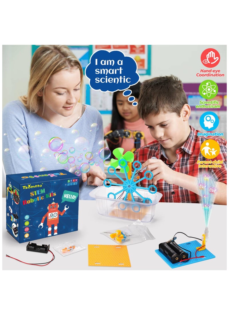 STEM Robotics Kit, 6 Set Science Experiments Project, Activities for Kids 6-8 8-12 Engineering Building Toy Electronic Motor Robot Craft for Boy 5 6 7 8 9 10 12+ Year Old Girl Gift Outdoor