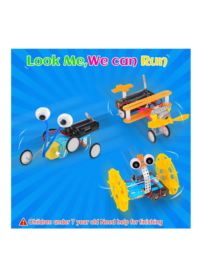 STEM Robotics Kit, 6 Set Science Experiments Project, Activities for Kids 6-8 8-12 Engineering Building Toy Electronic Motor Robot Craft for Boy 5 6 7 8 9 10 12+ Year Old Girl Gift Outdoor