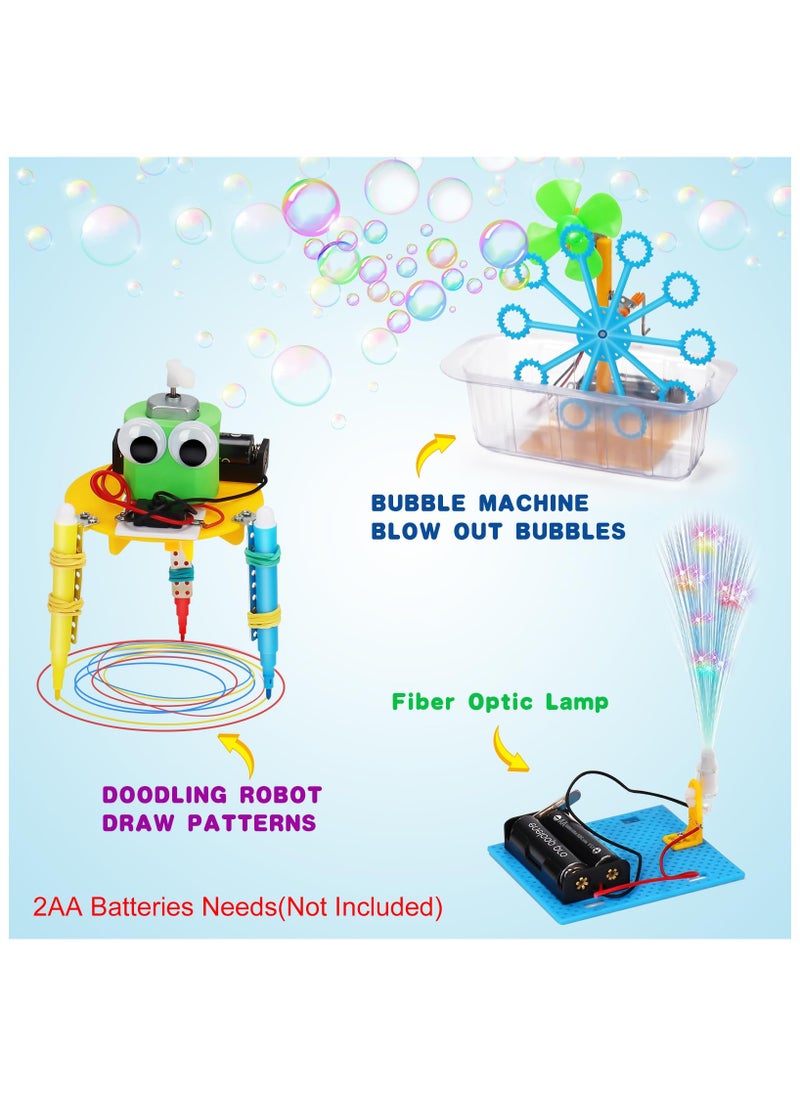 STEM Robotics Kit, 6 Set Science Experiments Project, Activities for Kids 6-8 8-12 Engineering Building Toy Electronic Motor Robot Craft for Boy 5 6 7 8 9 10 12+ Year Old Girl Gift Outdoor