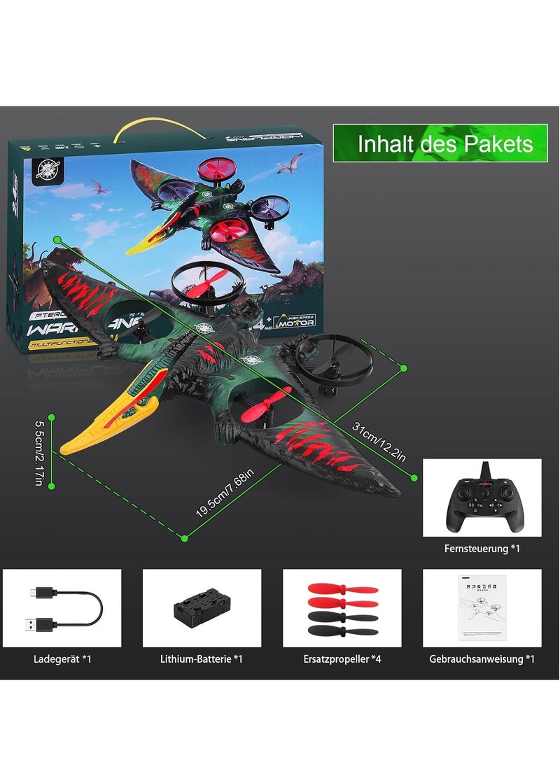 RC Aeroplane 2.4GHz Remote Controlled Aeroplane L0713 – Quadcopter Floating Fighter Aircraft RC Plane RTF for Beginners, Children & Adults – USB Charging, Green