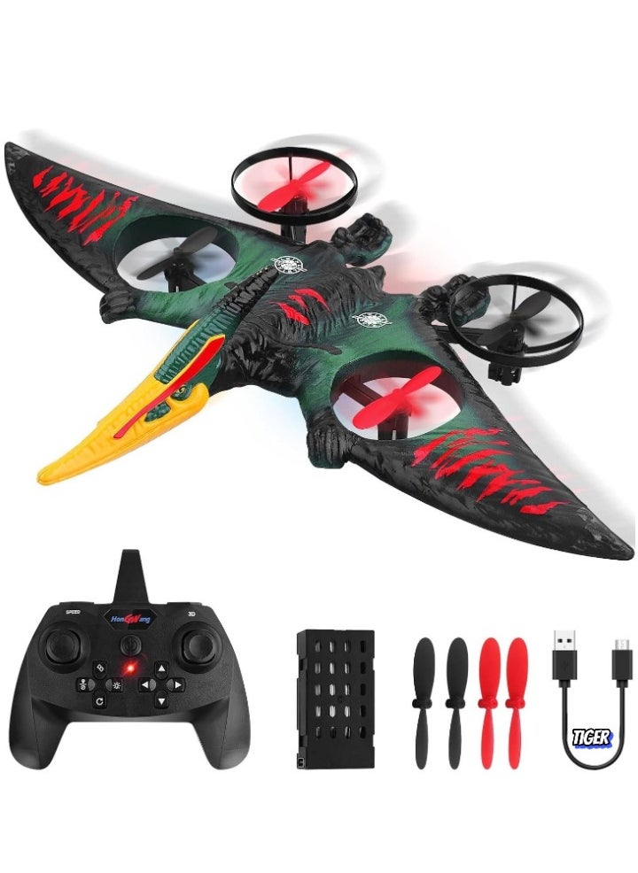 RC Aeroplane 2.4GHz Remote Controlled Aeroplane L0713 – Quadcopter Floating Fighter Aircraft RC Plane RTF for Beginners, Children & Adults – USB Charging, Green