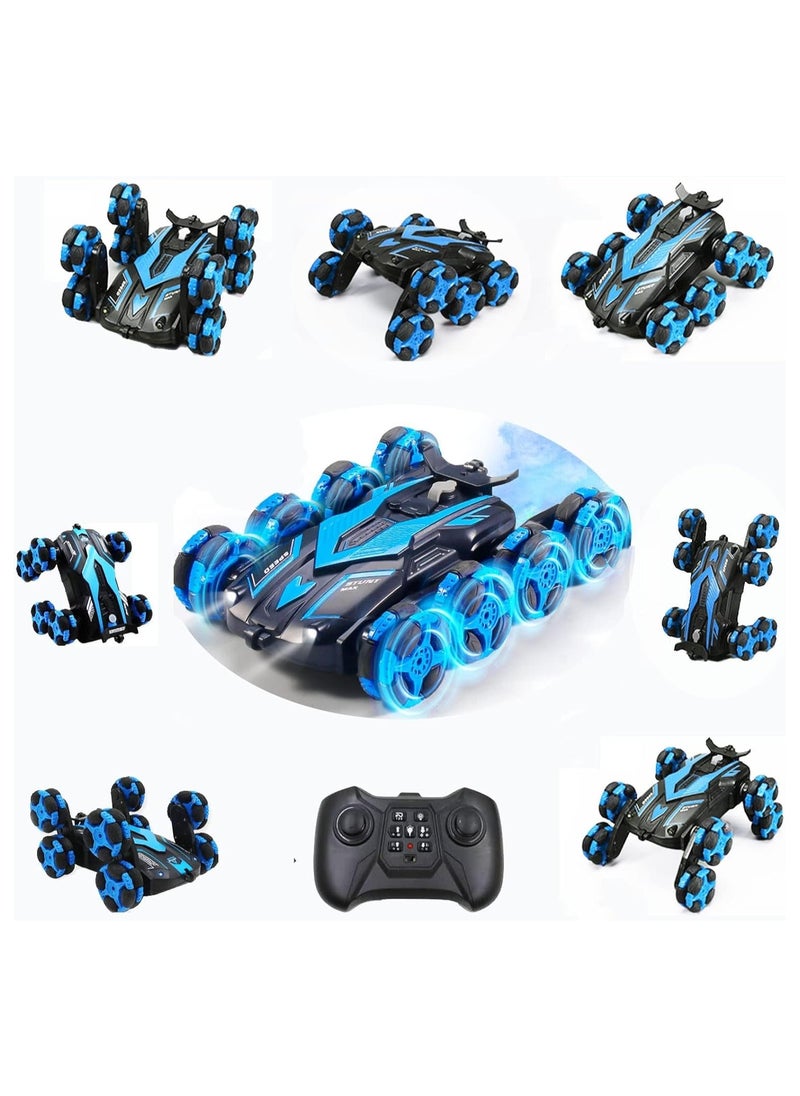 8WD 2.4 G Remote-Controlled Drifting Stunt car, Gesture Sensing with Music and Lighting Drifting car-Blue