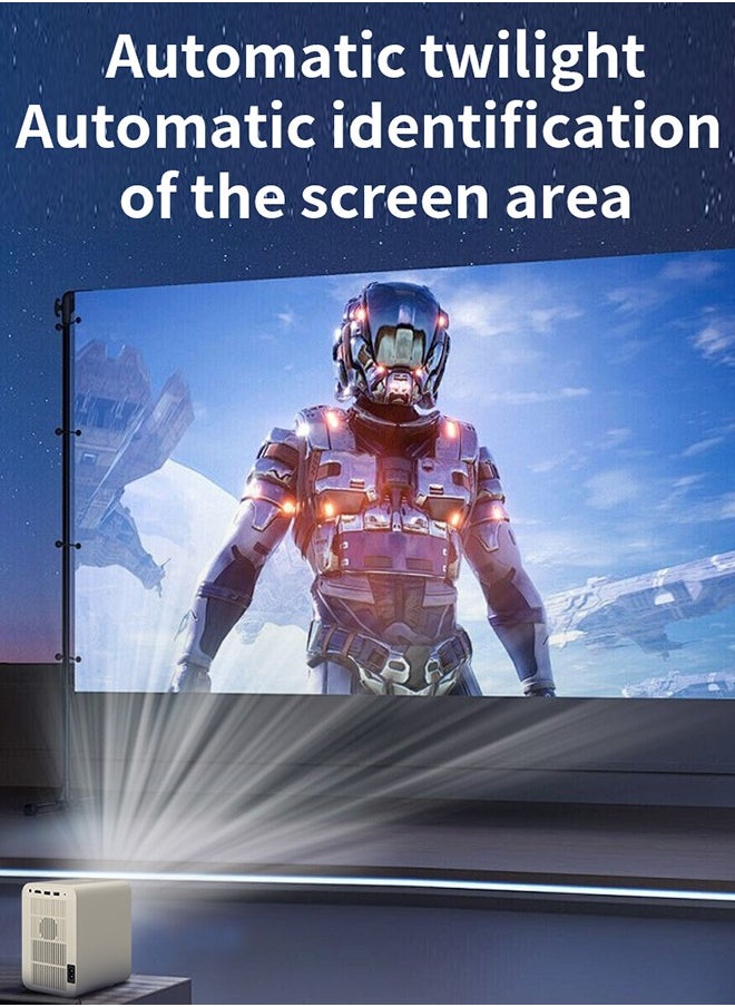 Korean brand HD home projector HP30, 13000 lumens, LED light source, 4K 1080P full HD, horizontal keystone correction, auto LED projector, dual-band Wi-Fi, and Bluetooth voice control.