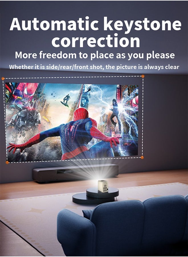 Korean brand HD home projector HP30, 13000 lumens, LED light source, 4K 1080P full HD, horizontal keystone correction, auto LED projector, dual-band Wi-Fi, and Bluetooth voice control.