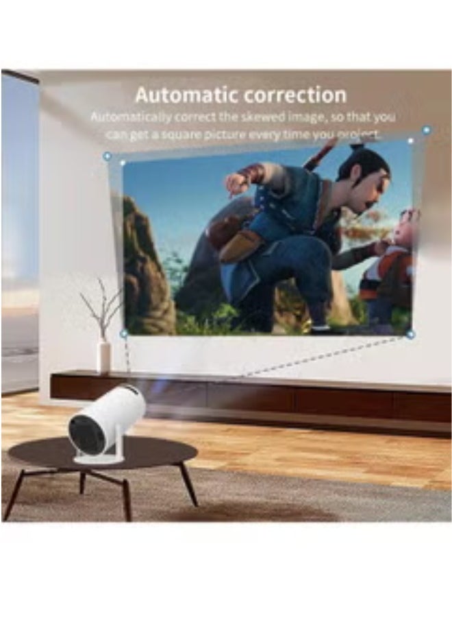 150ANSI Lumens HD Smart Projector With 2 Game Consoles HY300 MAX 2.4/5G WiFi Android 12.0 Portable Mini Cinema Ultra HD Gaming Projector 130 Inches Screen Display Lamp 4K 1080P Home Movie Theatre Gaming Video Presentations Home Entertainment 180 Degree Rotating Screen Mobile Phone Projection 10K Built In Games - White