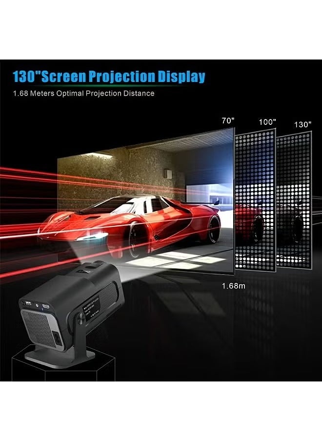Smart 5G Portable Projector HD 1080P – 4K Support, WiFi6, BT 5.0, Android 11, Auto Keystone Correction, Compatible with Android/iOS/TV Box/HDMI/USB/PS4/PS5/iPhone/Samsung/Huawei/Xiaomi – 150 Inches Display