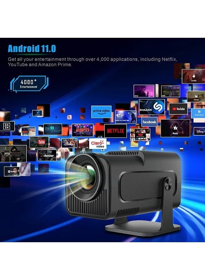 Smart 5G Portable Projector HD 1080P – 4K Support, WiFi6, BT 5.0, Android 11, Auto Keystone Correction, Compatible with Android/iOS/TV Box/HDMI/USB/PS4/PS5/iPhone/Samsung/Huawei/Xiaomi – 150 Inches Display