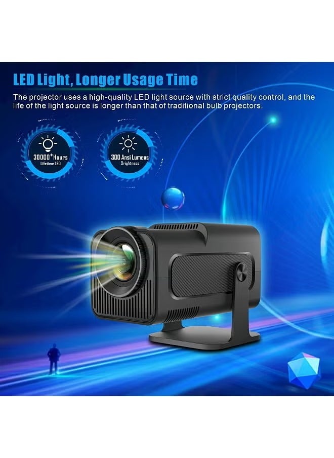 Smart 5G Portable Projector HD 1080P – 4K Support, WiFi6, BT 5.0, Android 11, Auto Keystone Correction, Compatible with Android/iOS/TV Box/HDMI/USB/PS4/PS5/iPhone/Samsung/Huawei/Xiaomi – 150 Inches Display