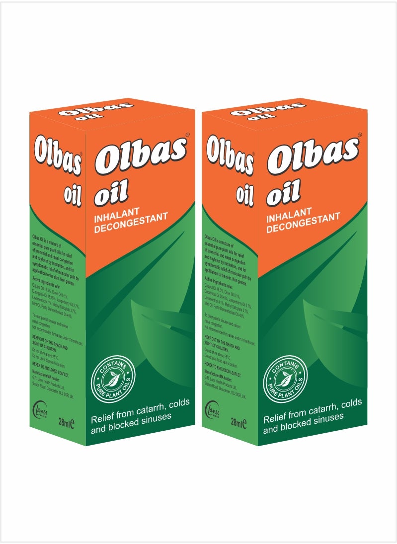 Olbas Oil 28ml Pack of 2 – Powerful Inhalant for Sinus and Nose Relief