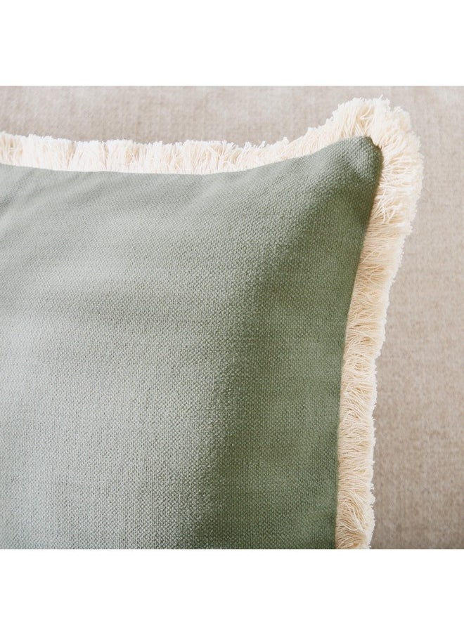 Artist Verde Solid Fringe Filled Cushion 50 x 50 cm