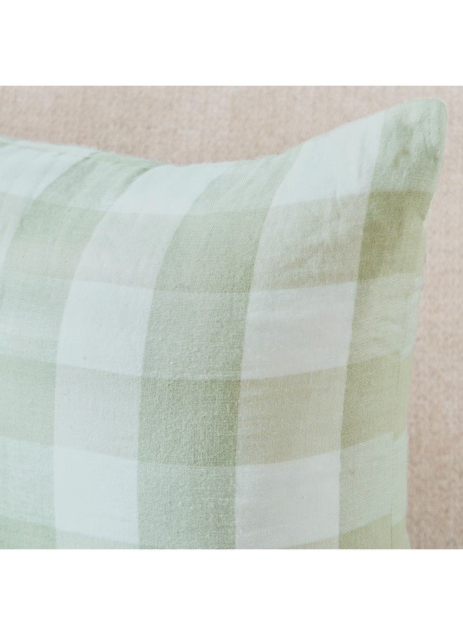 Green Artist Verde Yarn Dyed Check Filled Cushion 50 x 50 cm