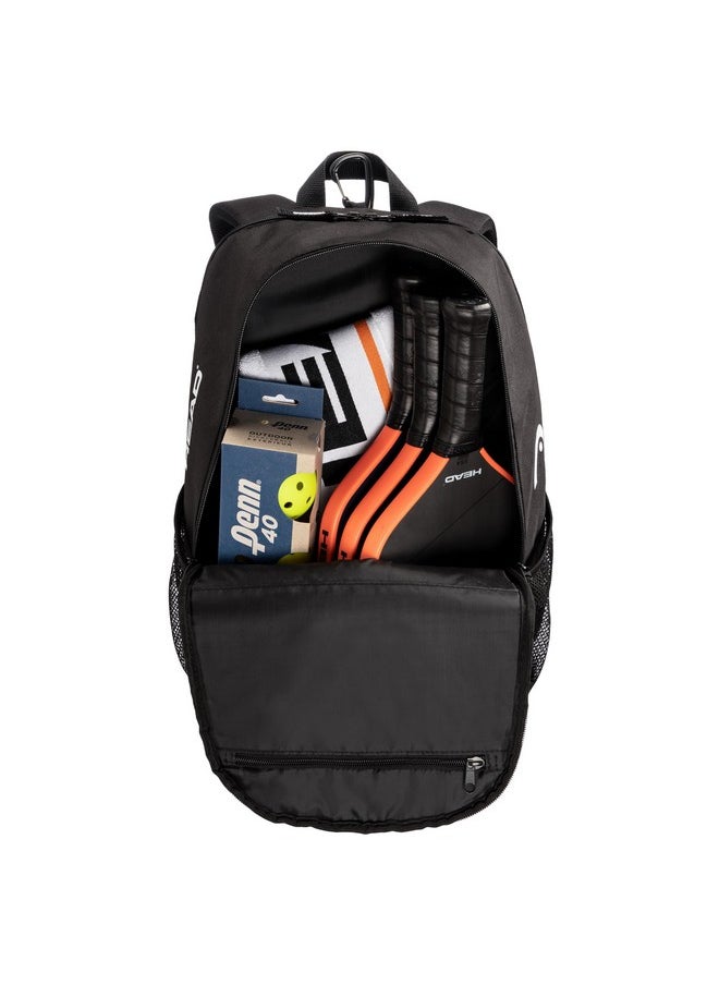 Tour Pickleball Backpack 22L, Color-Black/White