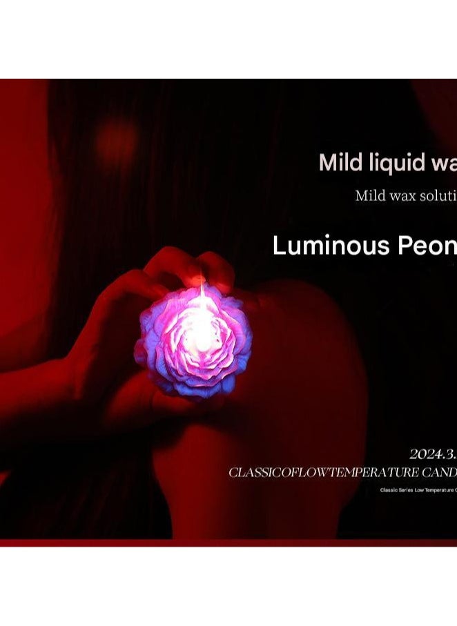 Fluorescent Glow In The Dark Low-temperature Candle 40 Degree Drop Wax Soy Wax Aromatherapy Gradient Reflection Rose And Peony Atmosphere Gift