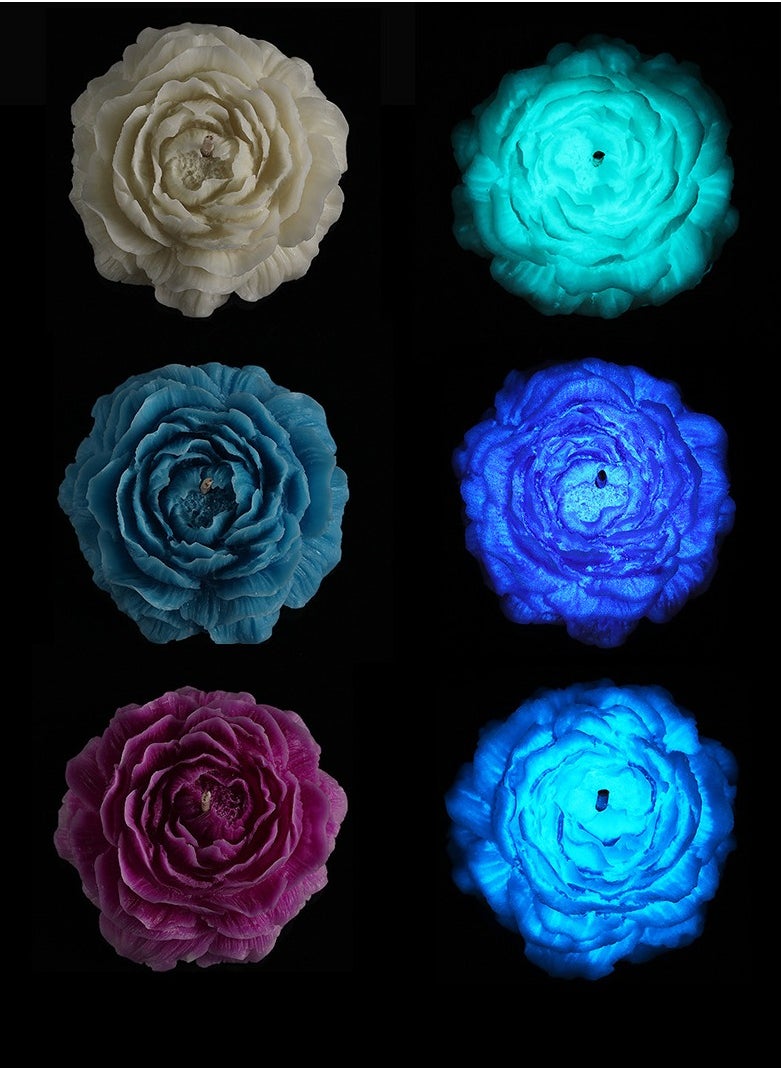 Fluorescent Glow In The Dark Low-temperature Candle 40 Degree Drop Wax Soy Wax Aromatherapy Gradient Reflection Rose And Peony Atmosphere Gift