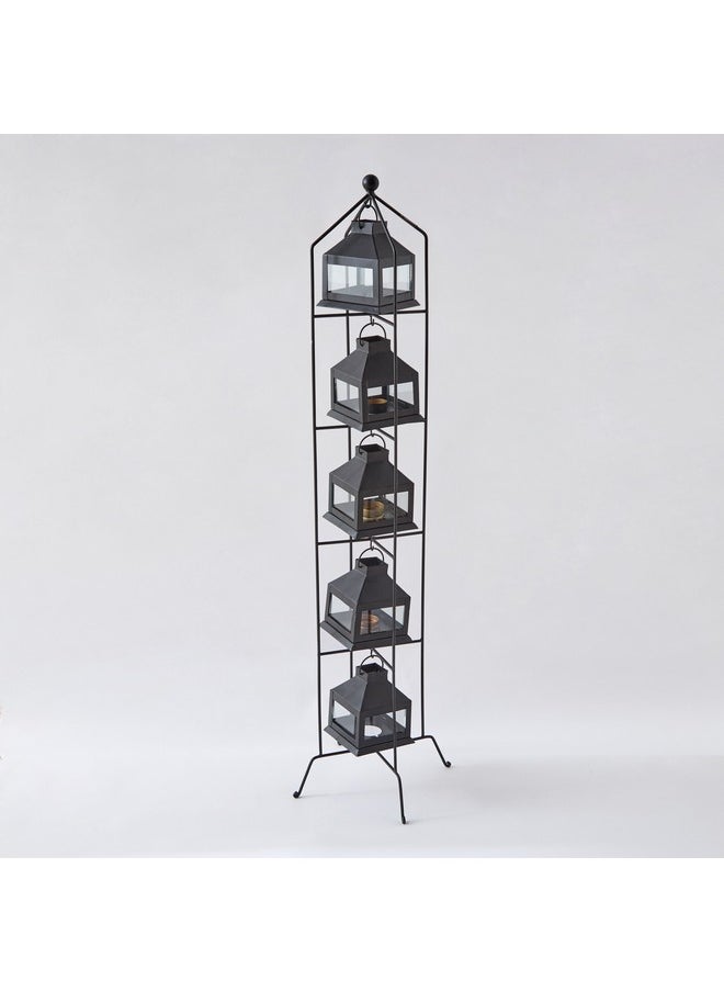 Kensington Metal Lantern Stand with 5 Lanterns 22 x 22 x 106 cm