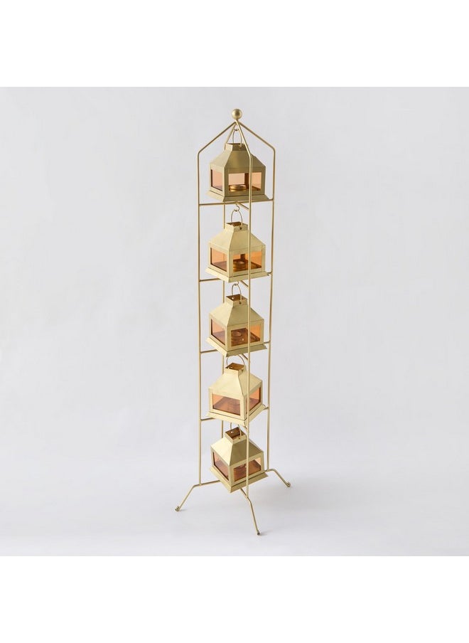 Kensin Metal Lantern Stand with 5 Lanterns 22 x 22 x 106 cm