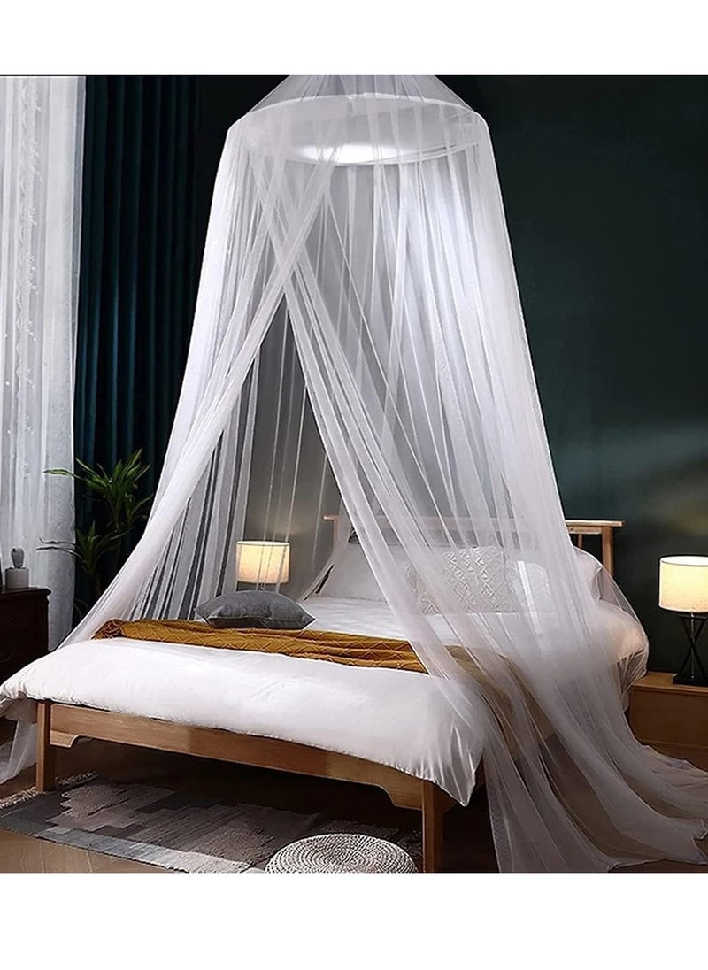 Mosquito Net Bed Canopy for Girls,King Canopy Bed Curtains Full Queen Size from Ceiling,Dome Mosquito Netting Bed Tent Twin Girls Princess Canopy Bed White Decor for Baby Crib,Kid Bed and Adult Beds