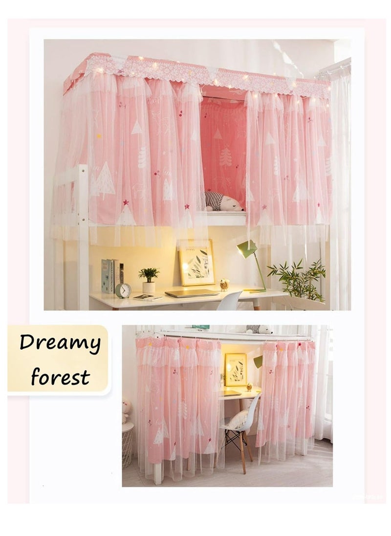 Students Dorm Bunk Bed Curtain Home Privacy Bed Shading Curtain Net Bed Cloth Dustproof Blackout Bed Canopy Bedding Curtain Students Dormitory Tent Lightproof Cloth Bedding Canopy Spread Curtain