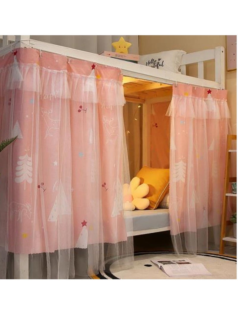 Students Dorm Bunk Bed Curtain Home Privacy Bed Shading Curtain Net Bed Cloth Dustproof Blackout Bed Canopy Bedding Curtain Students Dormitory Tent Lightproof Cloth Bedding Canopy Spread Curtain