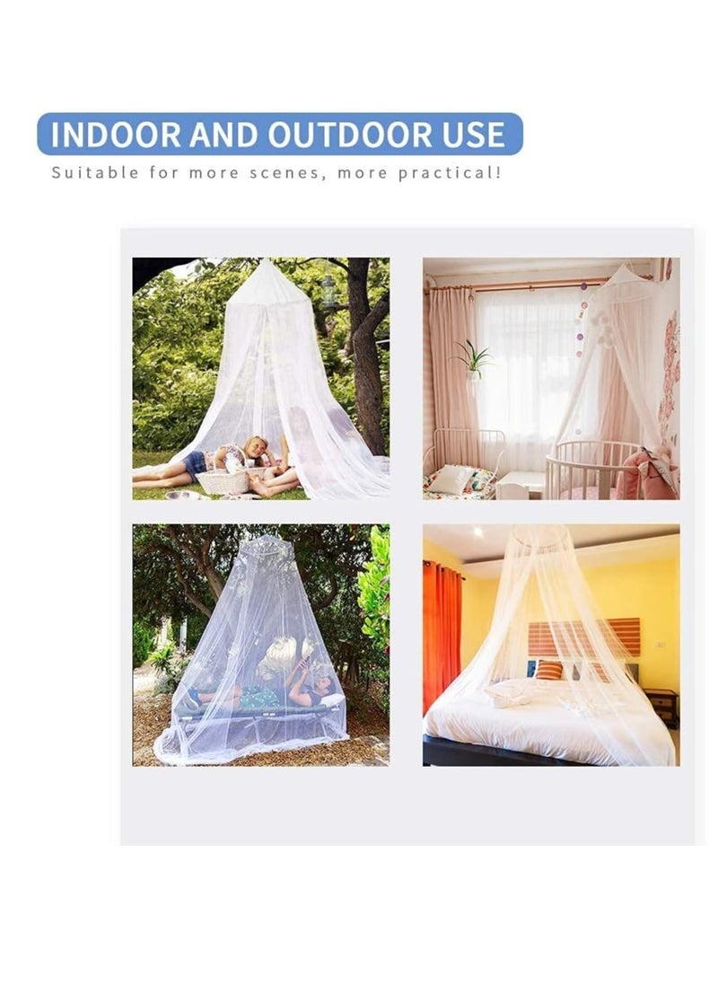 Mosquito Net for Bed, Large White Bed Canopy for Girls, Hanging Bed Net, Easy Installation Ideal for Bedroom Decorative, Travel with Storage Bag (Lace Flower)