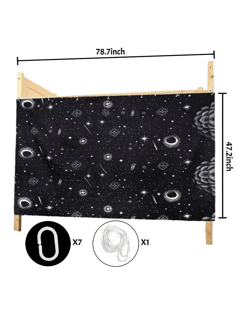 MioCloth Bunk Bed Curtains Dormitory Room Lightproof Decorative Roomate Privacy Cover Canopy Photo Background Decor Backdrop Blackout Curtain Stars