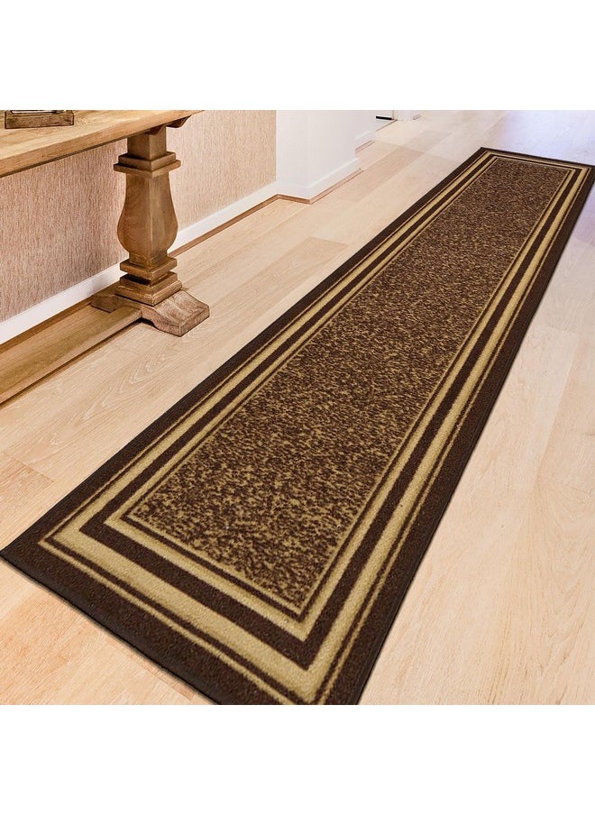 Ottomanson Bordered Brown Ottohome Collection Contemporary, 2'7