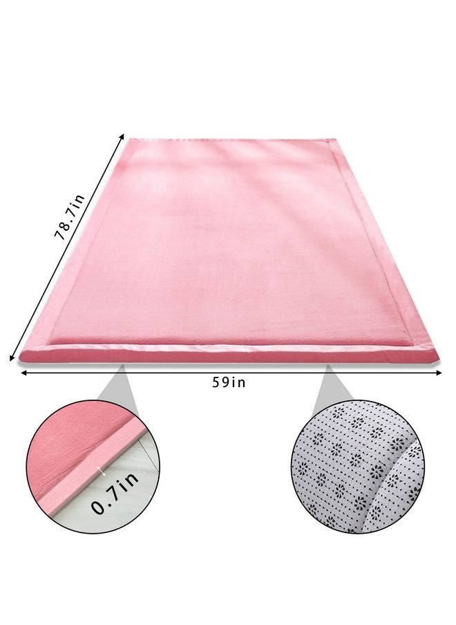 Soft Tatami Mat Area Rug Pad Non-Slip Memory Foam Carpet Large Playmats For Kids Crawling Mat Anti-Skid Doormats Living Room Bedroom Mat Women Gym Mat Pink