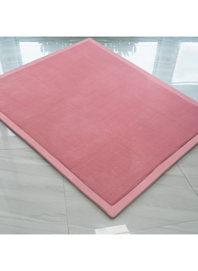 Soft Tatami Mat Area Rug Pad Non-Slip Memory Foam Carpet Large Playmats For Kids Crawling Mat Anti-Skid Doormats Living Room Bedroom Mat Women Gym Mat Pink