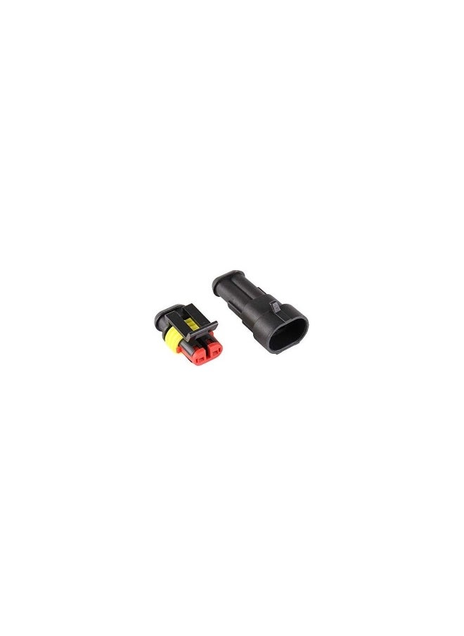 2 Pin Way Waterproof Electrical Connectors HID Plug 1.5mm Series Terminals for Submarine, Car, Truck, Boat, Electrical Wire Connector, Male Female Plug Socket Disconnect Waterproof Plug Play (20PCS)