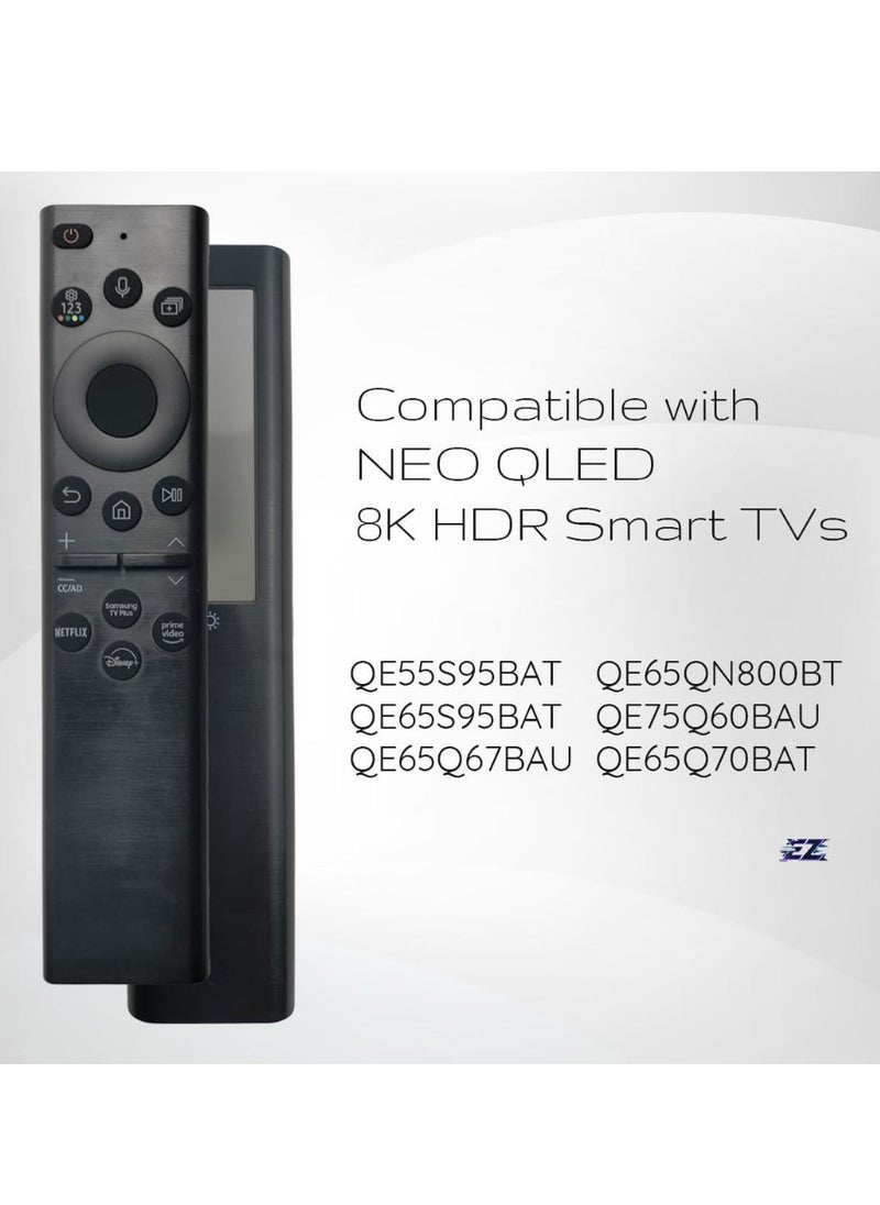 Original OEM BN59-01385A Solar Voice Remote Control for Samsung Smart TVs, Compatible with Neo QLED, The Frame & Crystal UHD Series - 2021 Model, Eco-Friendly & Rechargeable