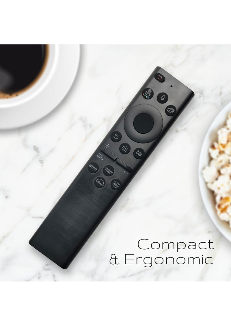 Original OEM BN59-01385A Solar Voice Remote Control for Samsung Smart TVs, Compatible with Neo QLED, The Frame & Crystal UHD Series - 2021 Model, Eco-Friendly & Rechargeable
