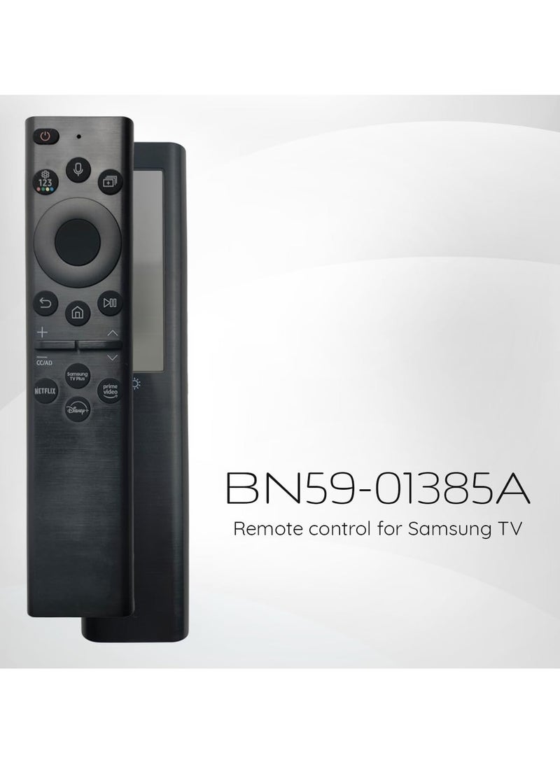 Original OEM BN59-01385A 2021 Model Solar Voice Remote Control for Samsung Smart TVs, Compatible with Neo QLED, The Frame, and Crystal UHD Series, Eco-Friendly Solar Charging, Voice Control, Touchpad