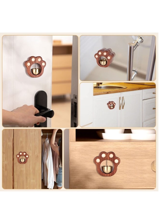 Shopkeepers Bell for Door Opening, Cat Paw Bell, Magnetically-Attached Wood Doorbell, Door Chime for Business When Entering & Lightweight Unique Bell for Door Wall Store Wardrobe Decor
