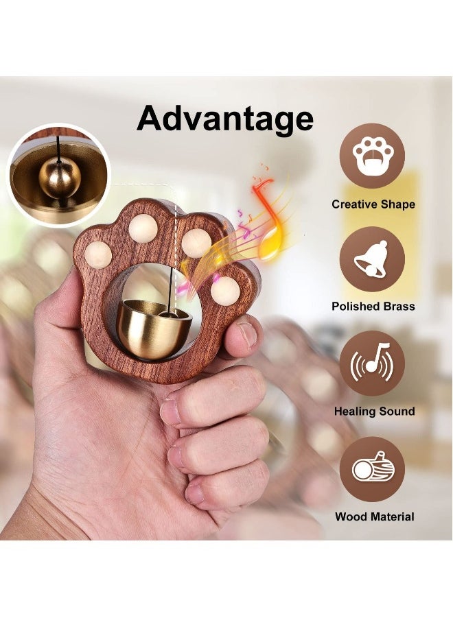 Shopkeepers Bell for Door Opening, Cat Paw Bell, Magnetically-Attached Wood Doorbell, Door Chime for Business When Entering & Lightweight Unique Bell for Door Wall Store Wardrobe Decor