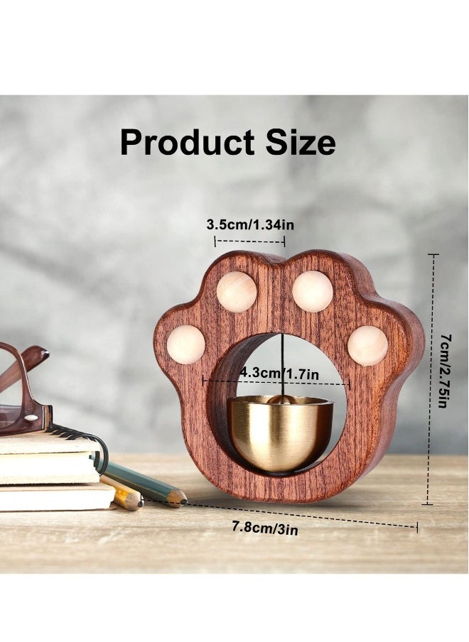 Shopkeepers Bell for Door Opening, Cat Paw Bell, Magnetically-Attached Wood Doorbell, Door Chime for Business When Entering & Lightweight Unique Bell for Door Wall Store Wardrobe Decor