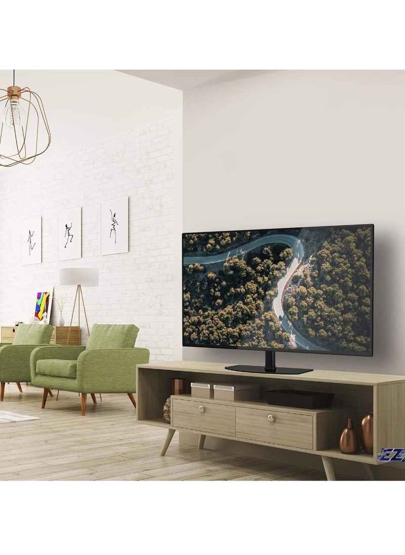 Universal Tabletop TV Stand Base with Height Adjustable Flat Screen TV Mount | Fits 32 to 60 Inch LED LCD Televisions | Stable & Durable TV Stand | Modern TV Stand for Living Room, Bedroom, or Office