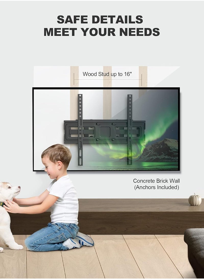 Full Motion TV Wall Mount Bracket for 26-55 Inch LED, LCD, OLED TVs – Dual Articulating Swivel Arms, Tilts & Rotates, Max VESA 400x400mm, Holds up to 99 lbs – Adjustable TV Mount for Home Theater & Living Room