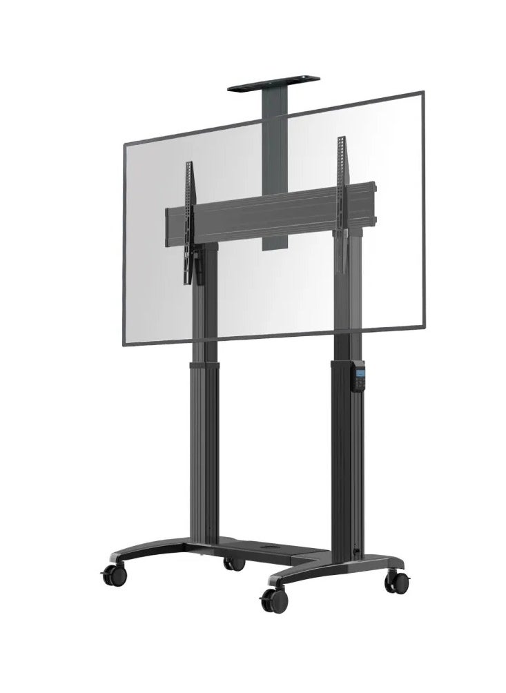 BEETEC Motorized Height-Adjustable Heavy-Duty Mobile TV Cart, Supports 75