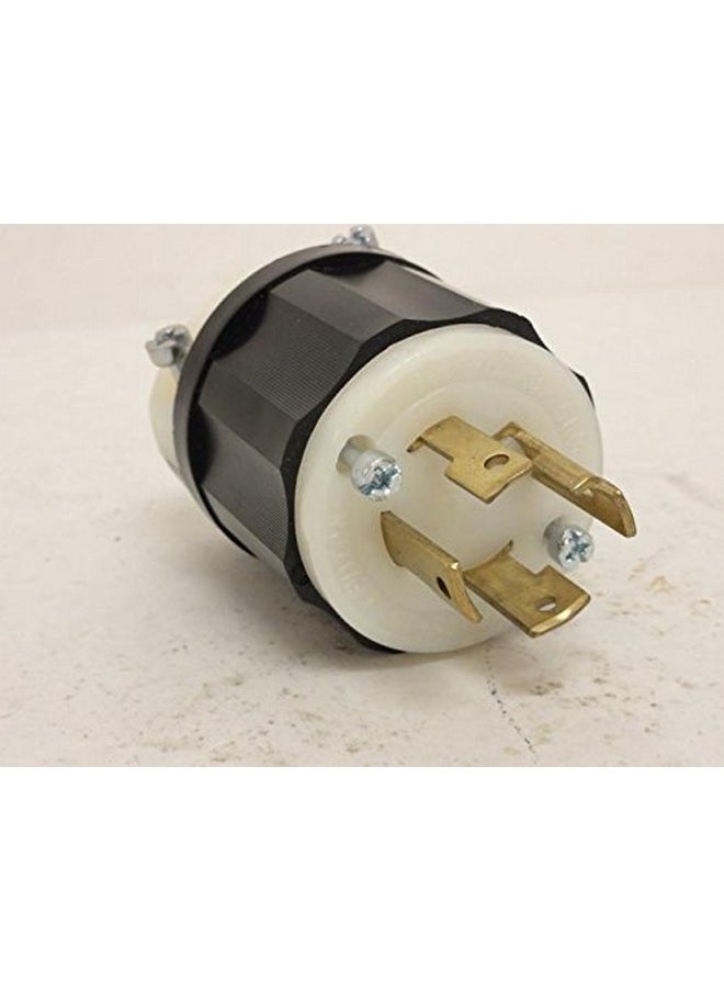 Leviton 2721 30 Amp, 250 Volt 3-phase, NEMA L15-30P, 3P, 4W, Locking Plug, Industrial Grade, Grounding - Black-White