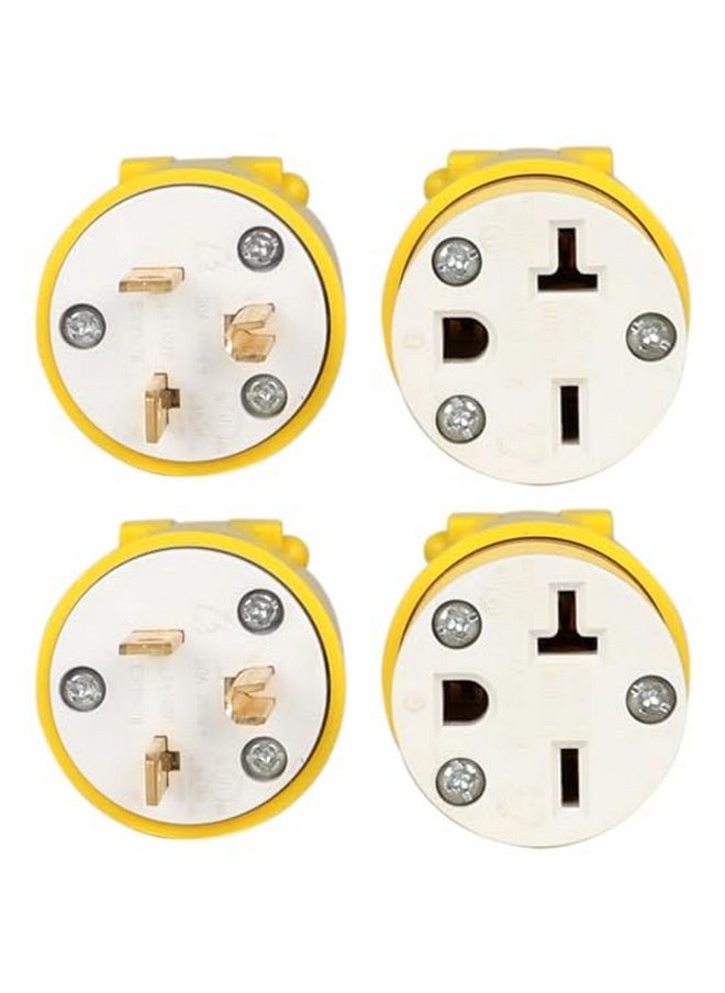 MaxWorks 50541 4 pc. Yellow Replacement Plug and Socket Set 6-20P and NEMA 6-20R, 250V, 20A