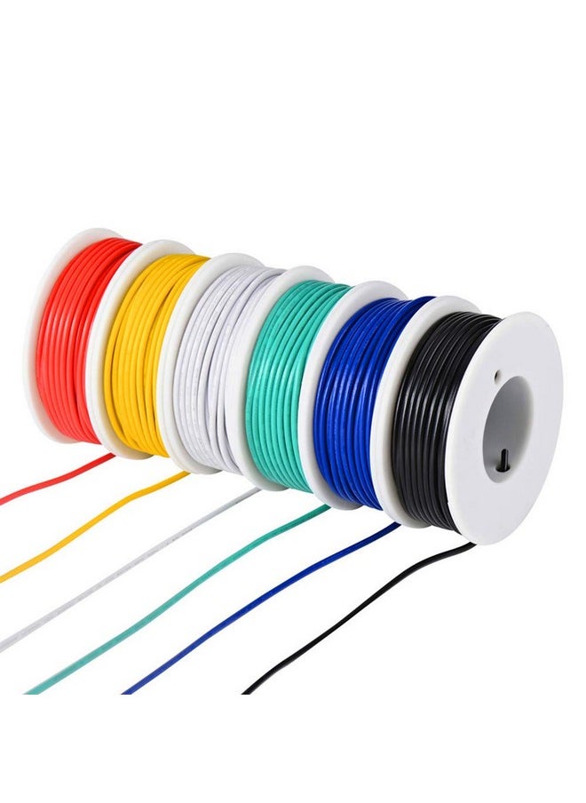 TUOFENG 18 AWG Wire Electrical Wires 18 Gauge Tinned Copper Wire, PVC (OD: 1.85 mm) 6 Different Colored 16.4ft / 5m Each,Stranded Wire Hookup Wires for DIY DC/AC