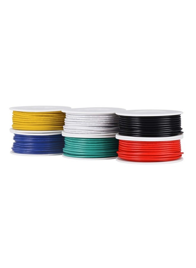 TUOFENG 18 AWG Wire Electrical Wires 18 Gauge Tinned Copper Wire, PVC (OD: 1.85 mm) 6 Different Colored 16.4ft / 5m Each,Stranded Wire Hookup Wires for DIY DC/AC