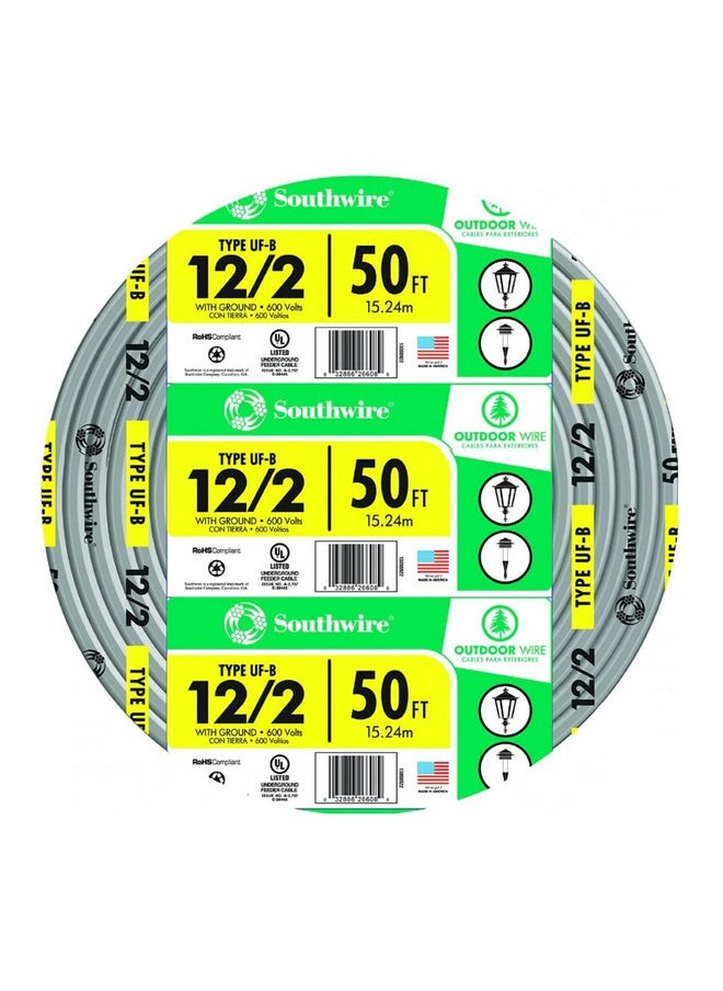 Southwire 13055922 12/2WG UF Wire 50-Foot, Copper