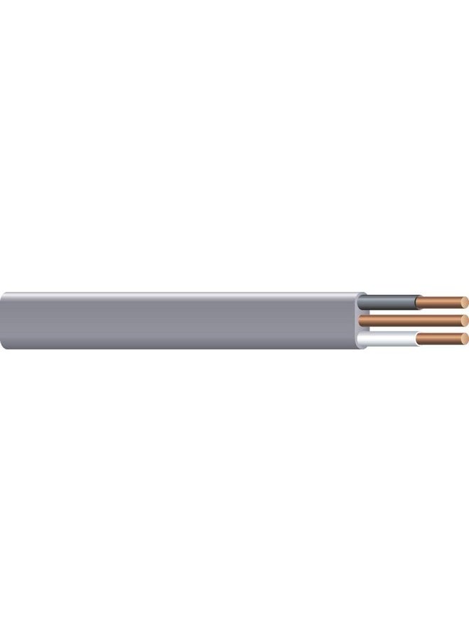 Woods Southwire 13054221 25ft 14/2 AWG Solid UF-B Type Underground Feeder and Branch Circuit Cable with Ground Wire, Gray