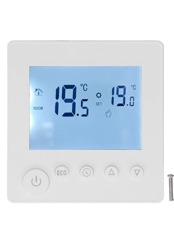 Smart Thermostat, 16A LCD Display Non Programmable Thermostat for Home, Digital Thermostat with NTC Temperature Sensor, 2 Wire Thermostat for Heat Control, Ideal for Smart Home